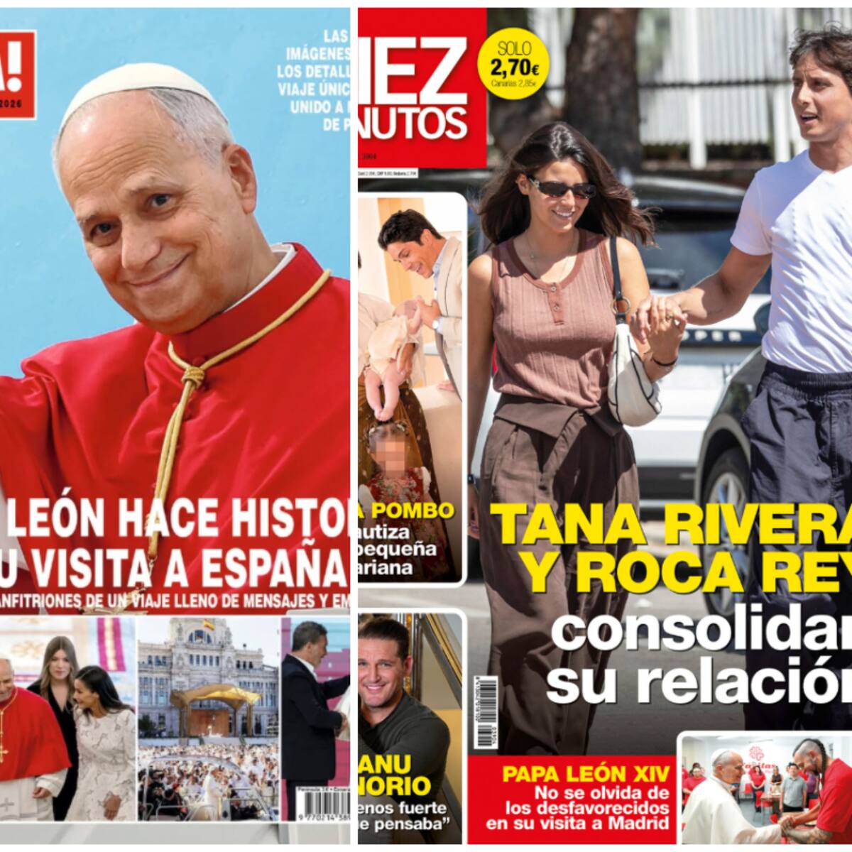 Las portadas de las revistas del corazón del 10 de junio: el Papa León XIV, María Pombo y Manu Tenorio