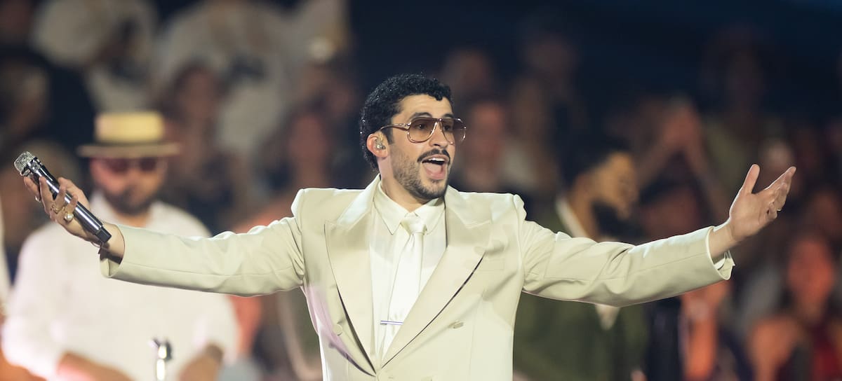 DÜSSELDORF, ALEMANIA - 20 DE JUNIO: Bad Bunny actúa durante un concierto en el Merkur Spiel-Arena el 20 de junio de 2026 en Düsseldorf, Alemania. (Foto de Andreas Rentz/Getty Images)