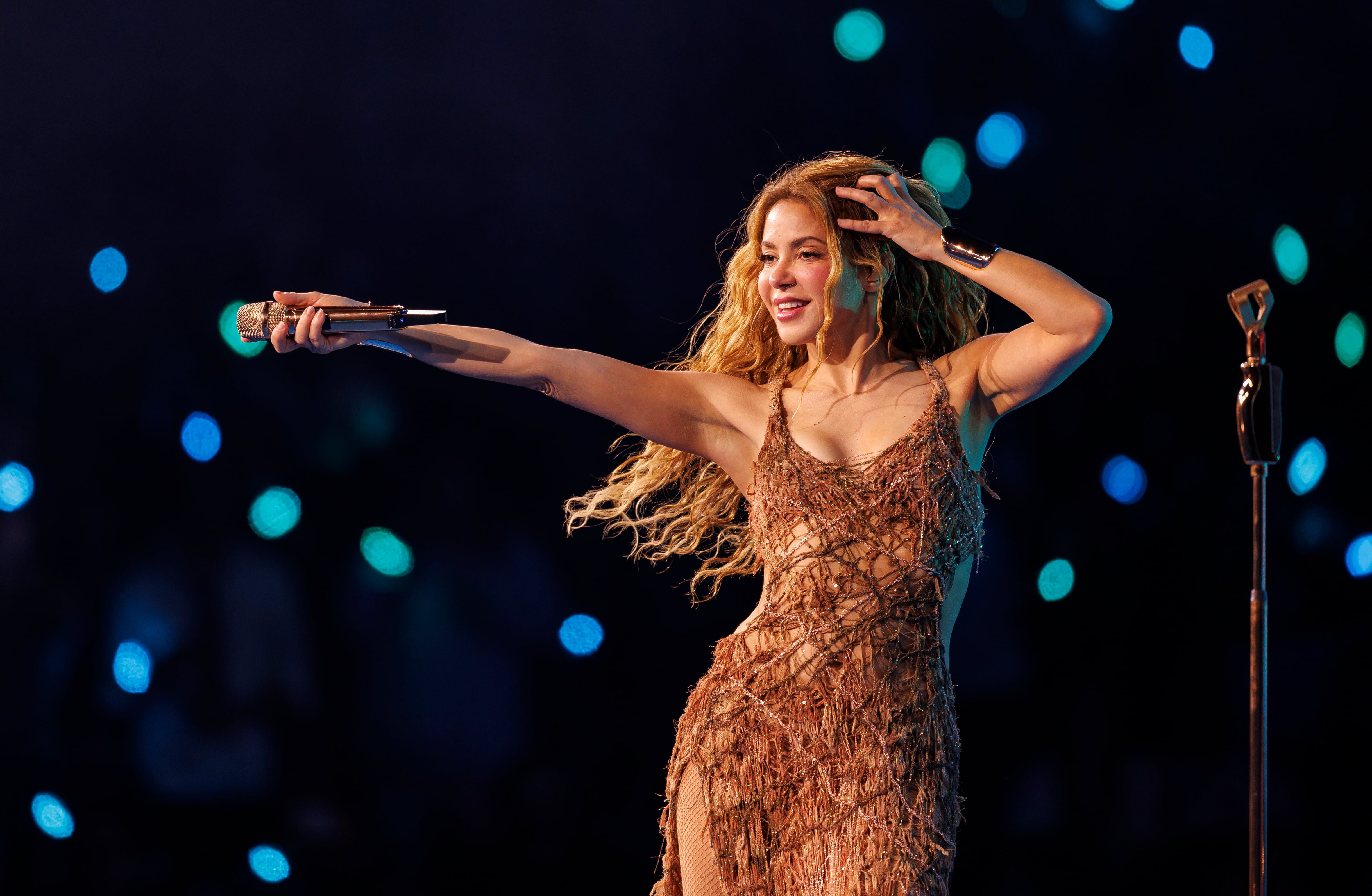 Shakira se presenta durante la gira mundial SHAKIRA - Las Mujeres Ya No Lloran en el Intuit Dome el 13 de junio de 2026 en Inglewood, California. (Foto de Christopher Polk/Billboard vía Getty Images)