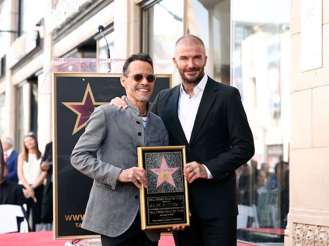 Marc Anthony y David Beckham.