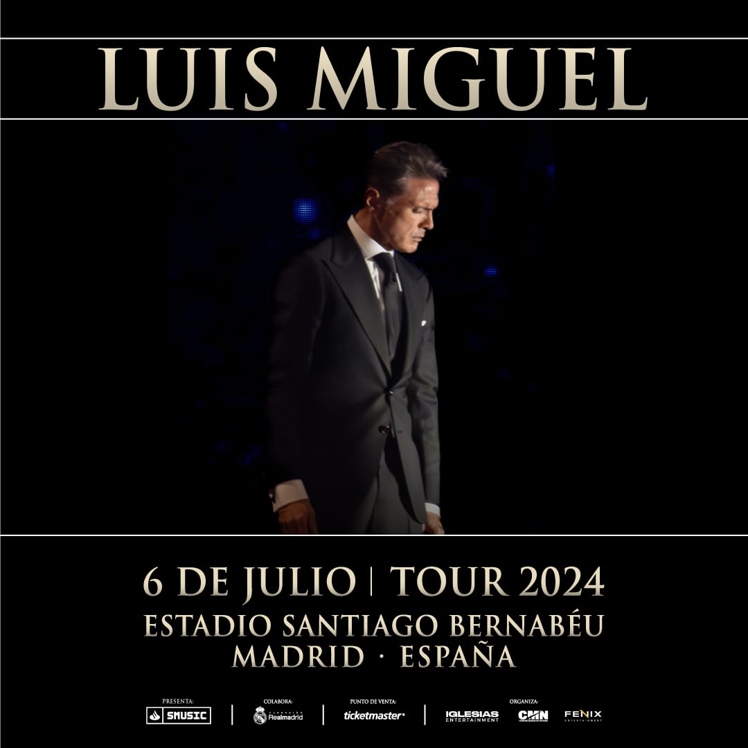 Luis Miguel actuará el 6 de julio de 2023 en el Estadio Santiago Bernabéu de Madrid.