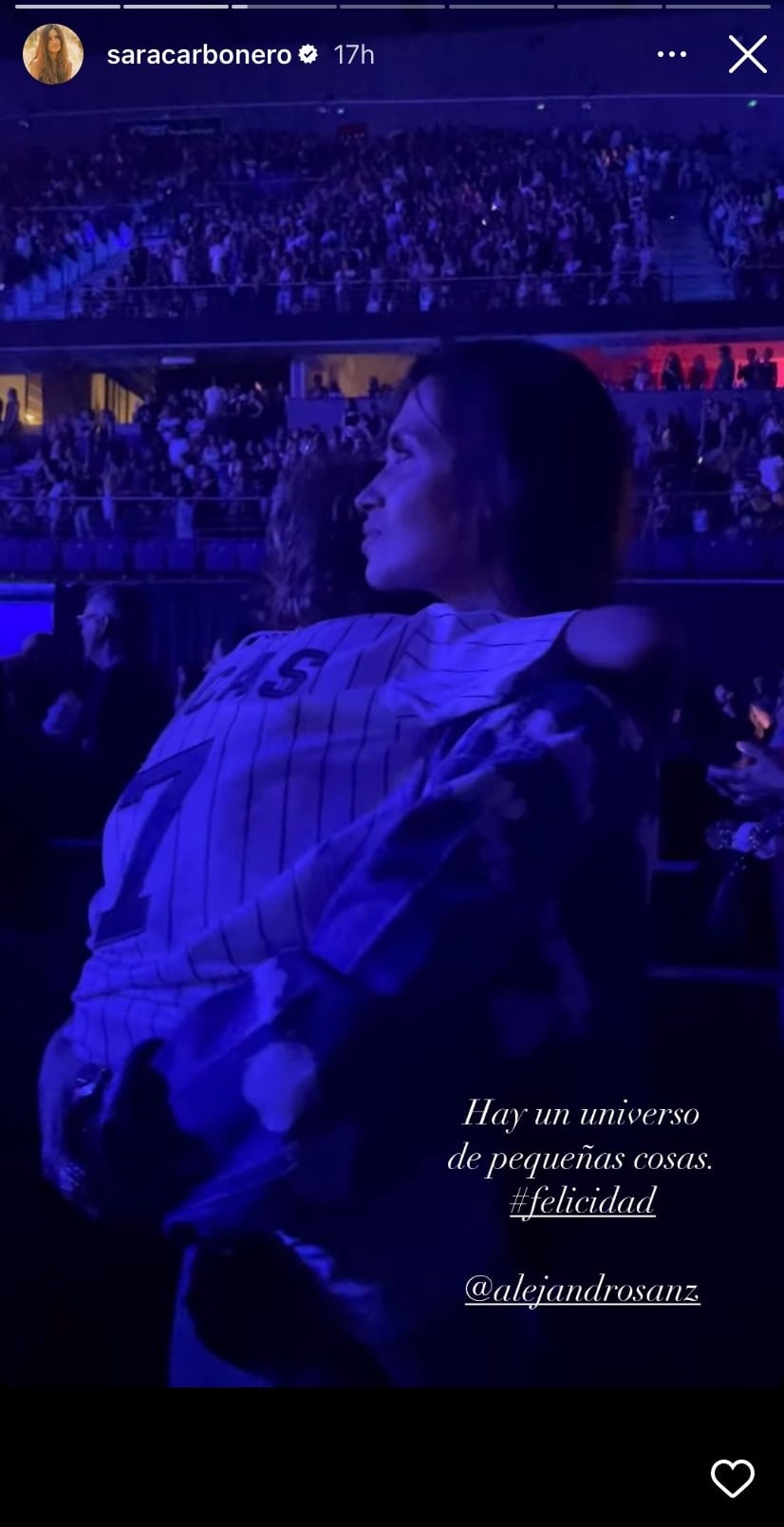 Sara Carbonero bailando junto a su hijo Lucas en el concierto de Alejandro Sanz en Madrid.