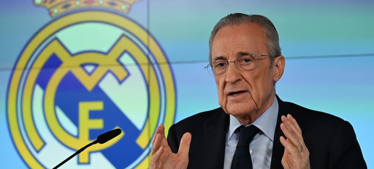 Florentino Pérez en la rueda de prensa del Real Madrid