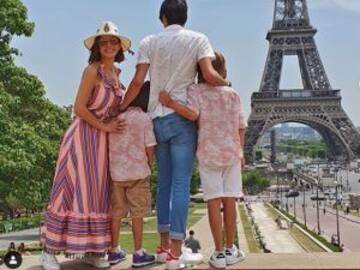 Ingrid Coronado de vacaciones en París con sus hijos