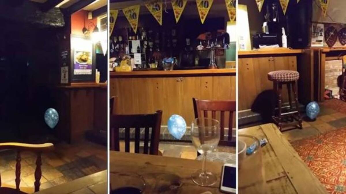 El aterrador video del fantasma que juega con un globo en un bar
