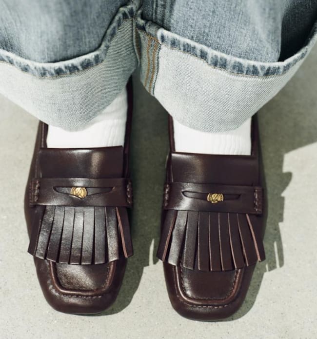 Mocasines de piel con flecos