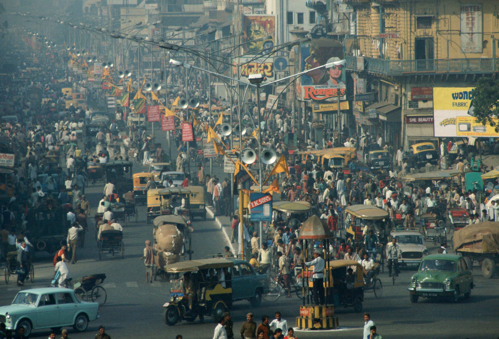 Una calle de Nueva Delhi, en India.