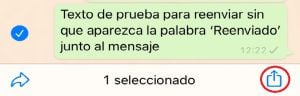 &#039;Compartir&#039; un menaje, no reenviarlo.