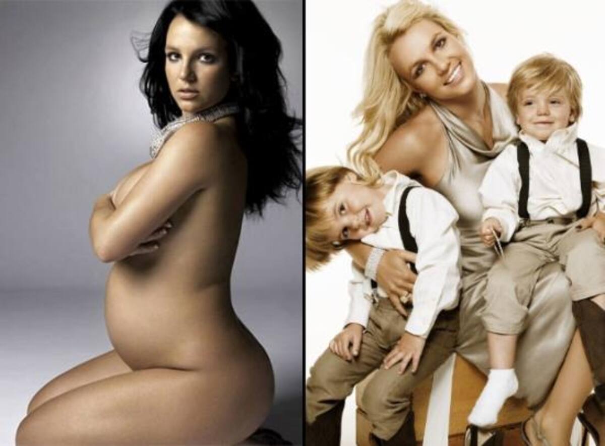 Britney Spears posó totalmente desnuda en el quinto mes de su segundo embarazo en la revista Harper's Bazaar. En la portada se ve a la cantante sentada al tiempo que se cubre los pechos con su mano y cruza las piernas para mostrar su barriga. Estrenando sus 28 años, la princesa del Pop quiso posar  junto  a sus hijos, Sean Preston y Jayden James  en la portada de la revista Elle. 
Con una imagen alegre Britney Spears aparece así de guapa mostrando al mundo que es una madraza como Dios manda.