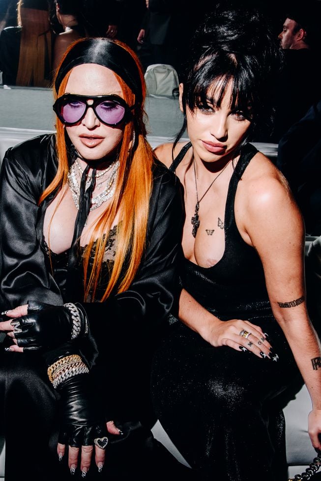 Madonna y Lourdes León en un desfile del diseñador Tom Ford.