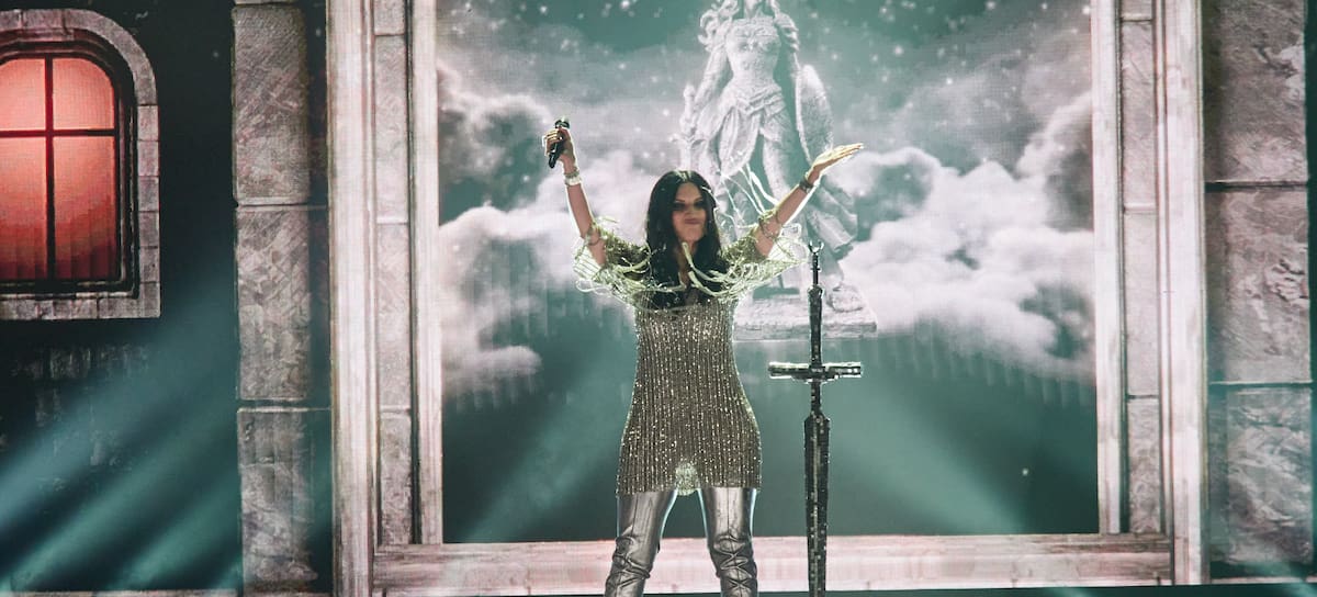 Laura Pausini durante su concierto en Navarra.