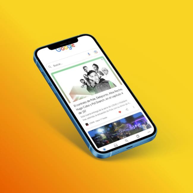 Una noticia de LOS40.com en Google Discover.