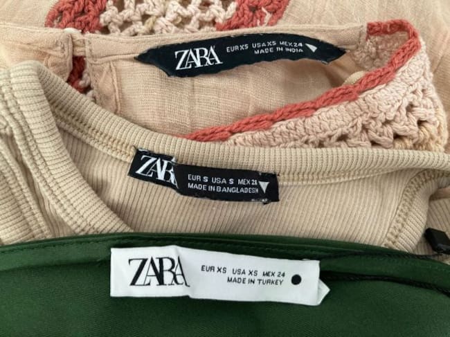 Los símbolos que aparecen en las etiquetas de Zara.