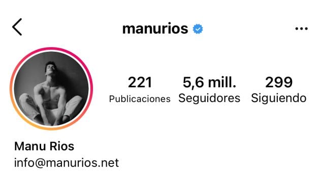 Instagram de Manu Ríos antes del 18 de junio