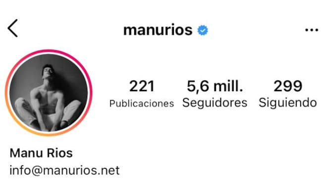 Instagram de Manu Ríos antes del 18 de junio