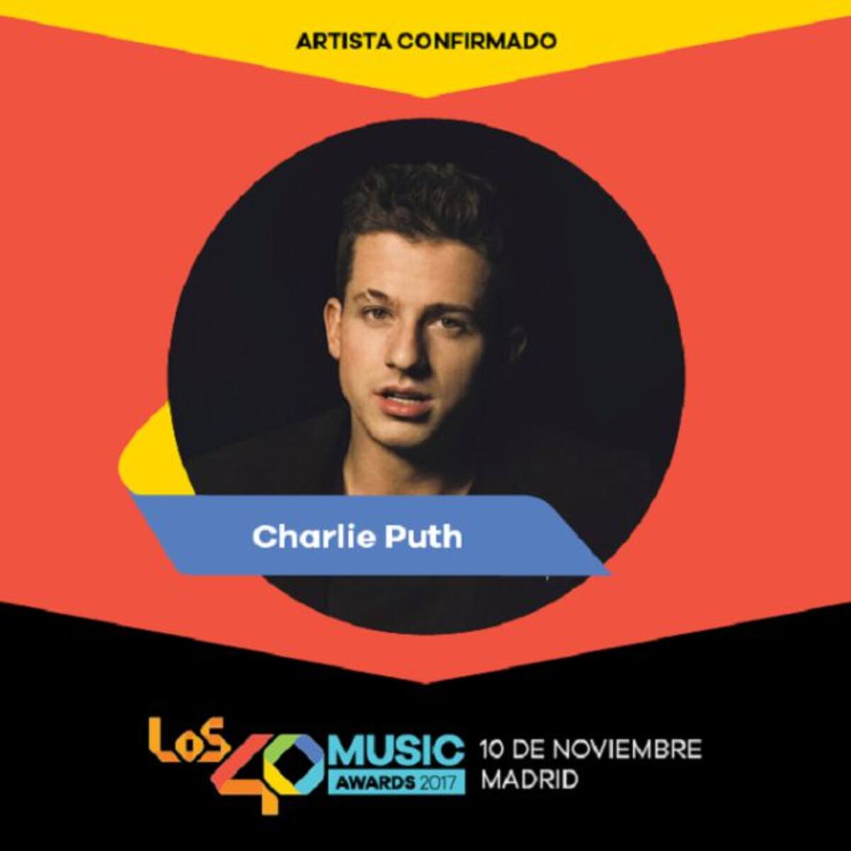 ¡Charlie Puth estará en LOS40 Music Awards!