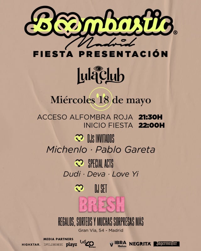 Cartel de la presentación del Boombastic Festival en Madrid