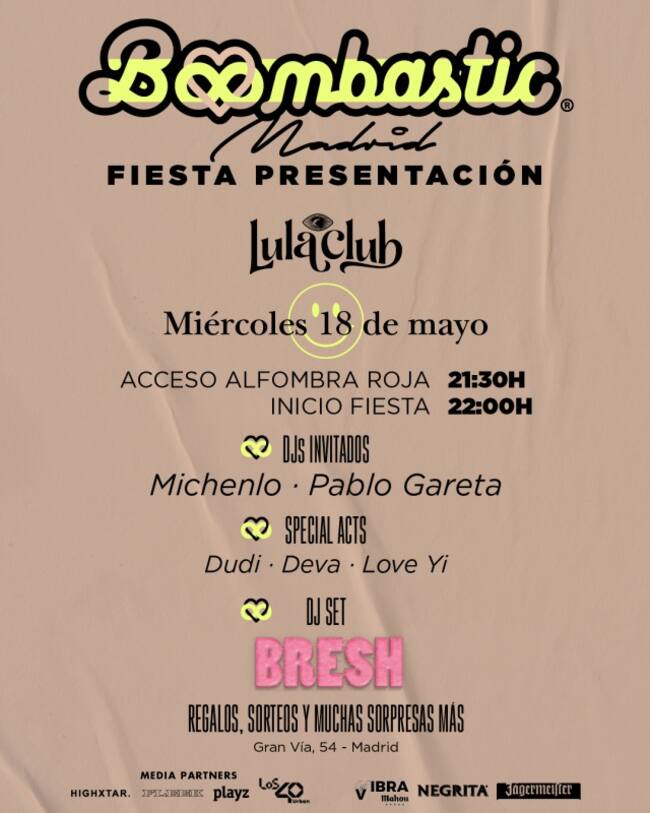 Cartel de la presentación del Boombastic Festival en Madrid