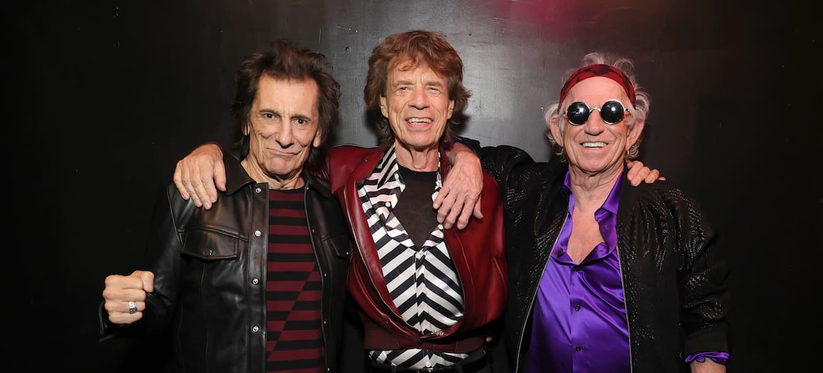 Ronnie Wood, Mick Jagger y Keith Richards (The Rolling Stones) en 2023 en la presentación de su disco Hackney Diamonds