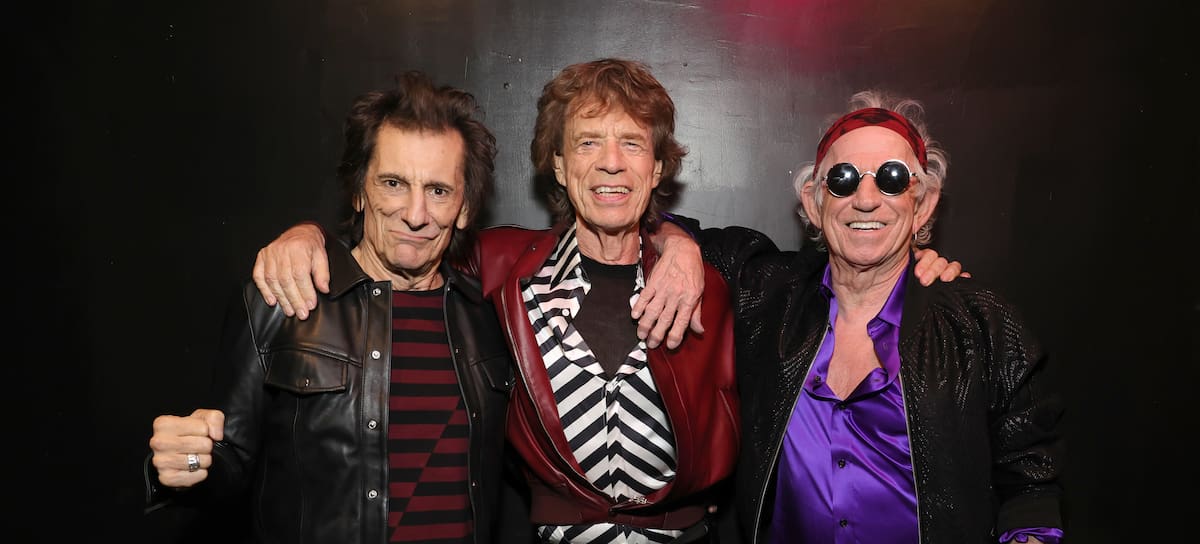 Ronnie Wood, Mick Jagger y Keith Richards (The Rolling Stones) en 2023 en la presentación de su disco Hackney Diamonds