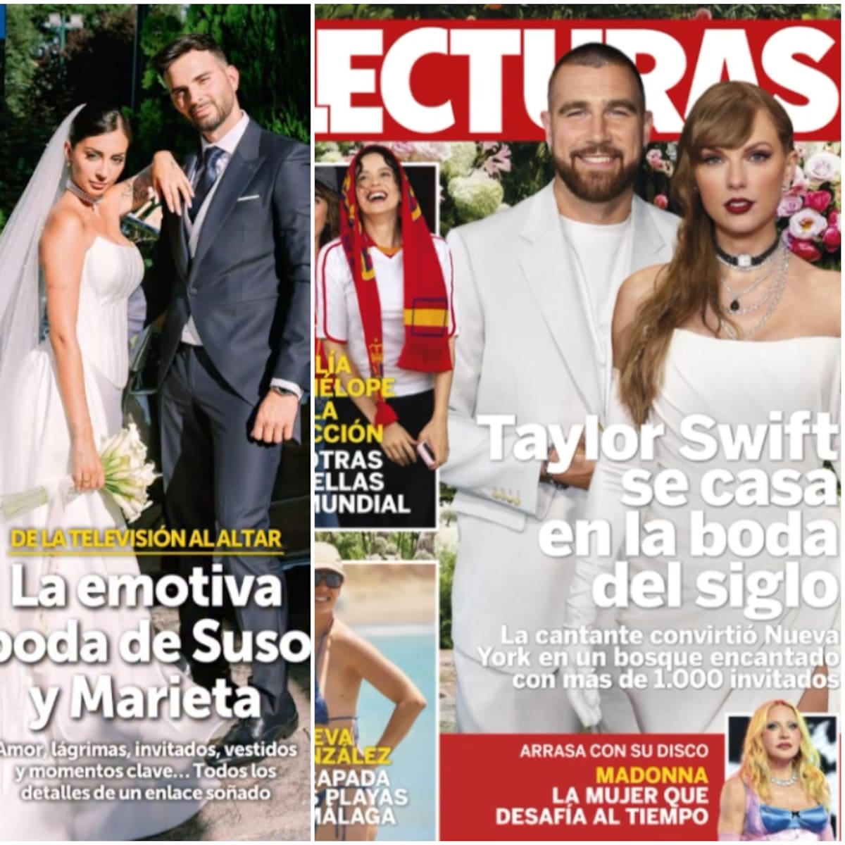 Las portadas de las revistas del corazón del 8 de julio: Suso y Marieta, Taylor Swift y Travis Kelce, Madonna...