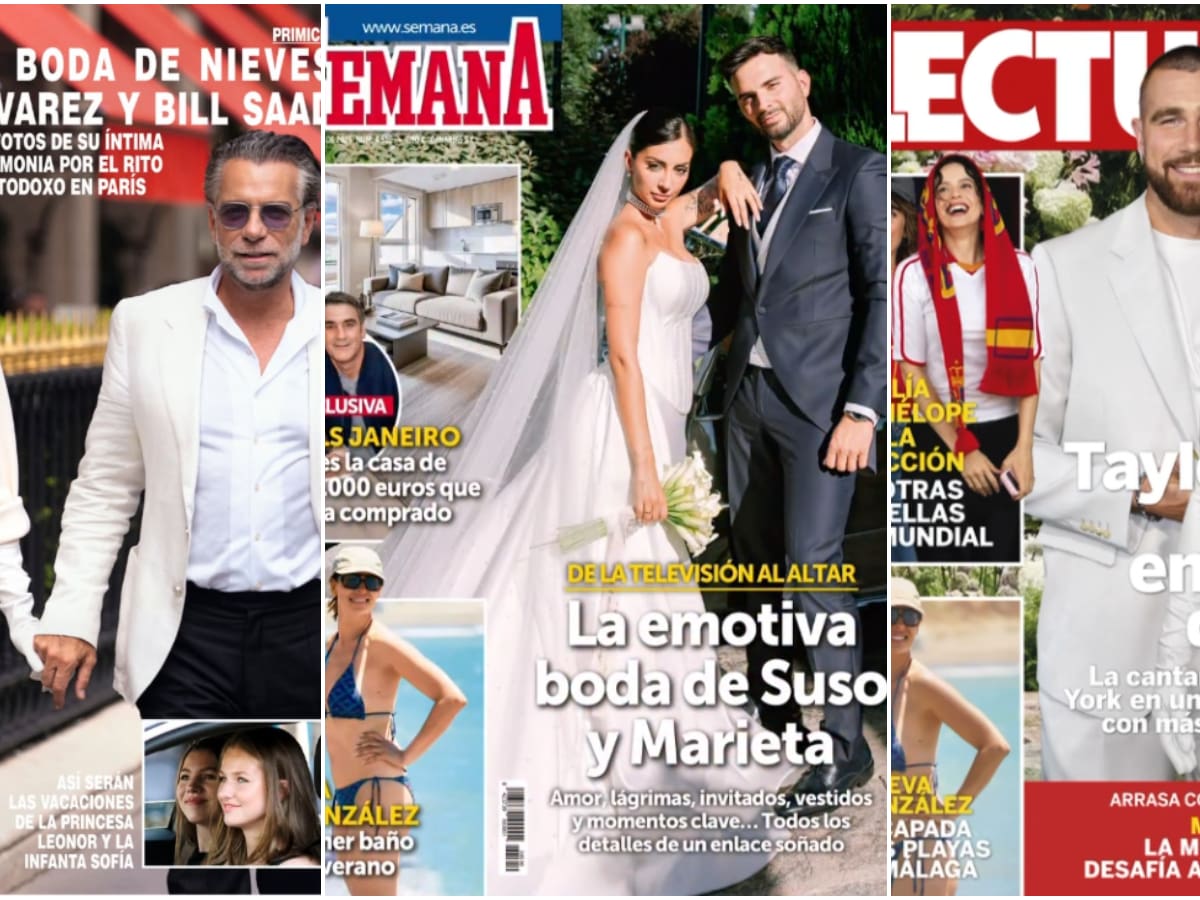 Las portadas de las revistas del corazón de hoy, miércoles 8 de julio: Suso y Marieta, Taylor Swift y Travis Kelce, Madonna...