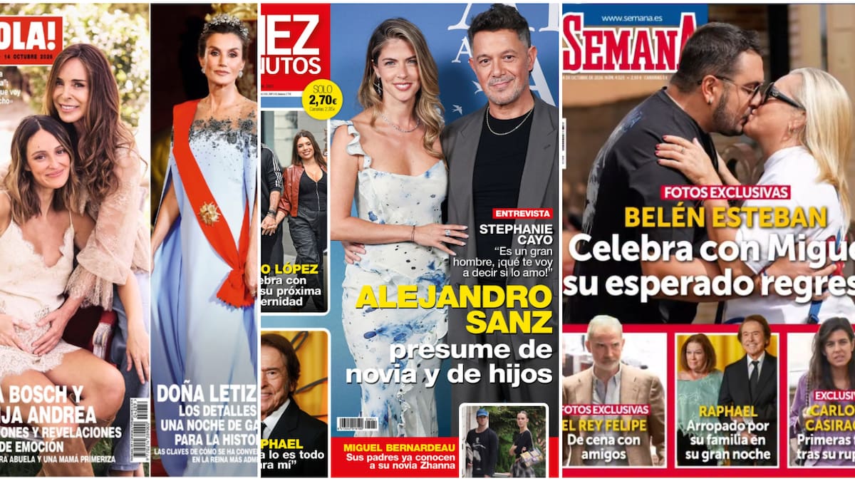 Las portadas de las revistas del corazón del miércoles 7 de octubre: Belén Esteban, Alejandro Sanz y el embarazo de Andrea Molina