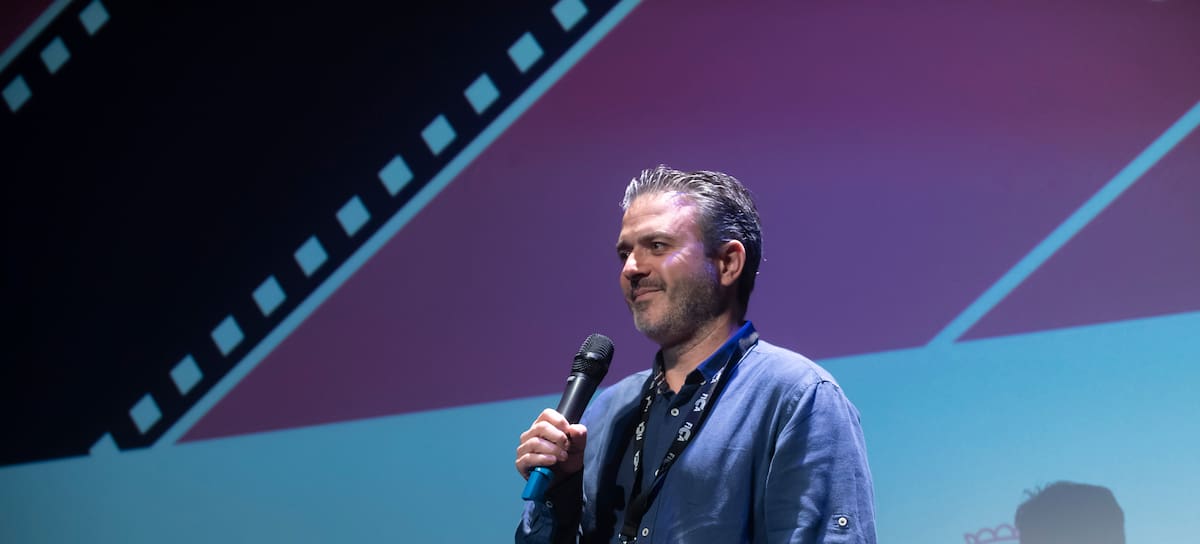 Luis Fermoso , en la presentación de '8'56 Yago Lamela', en el FICA International Athletics Film Festival 2019.