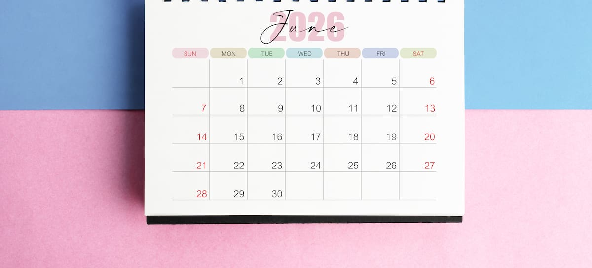 Calendario junio 2026