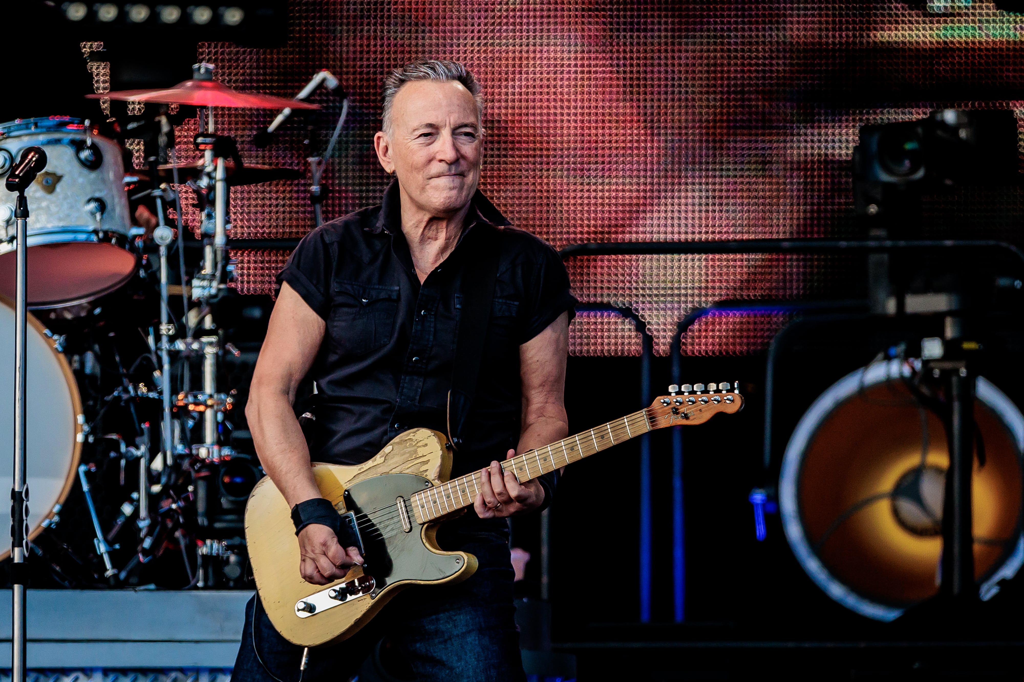 Bruce Springsteen durante un concierto en Monza, Italia.