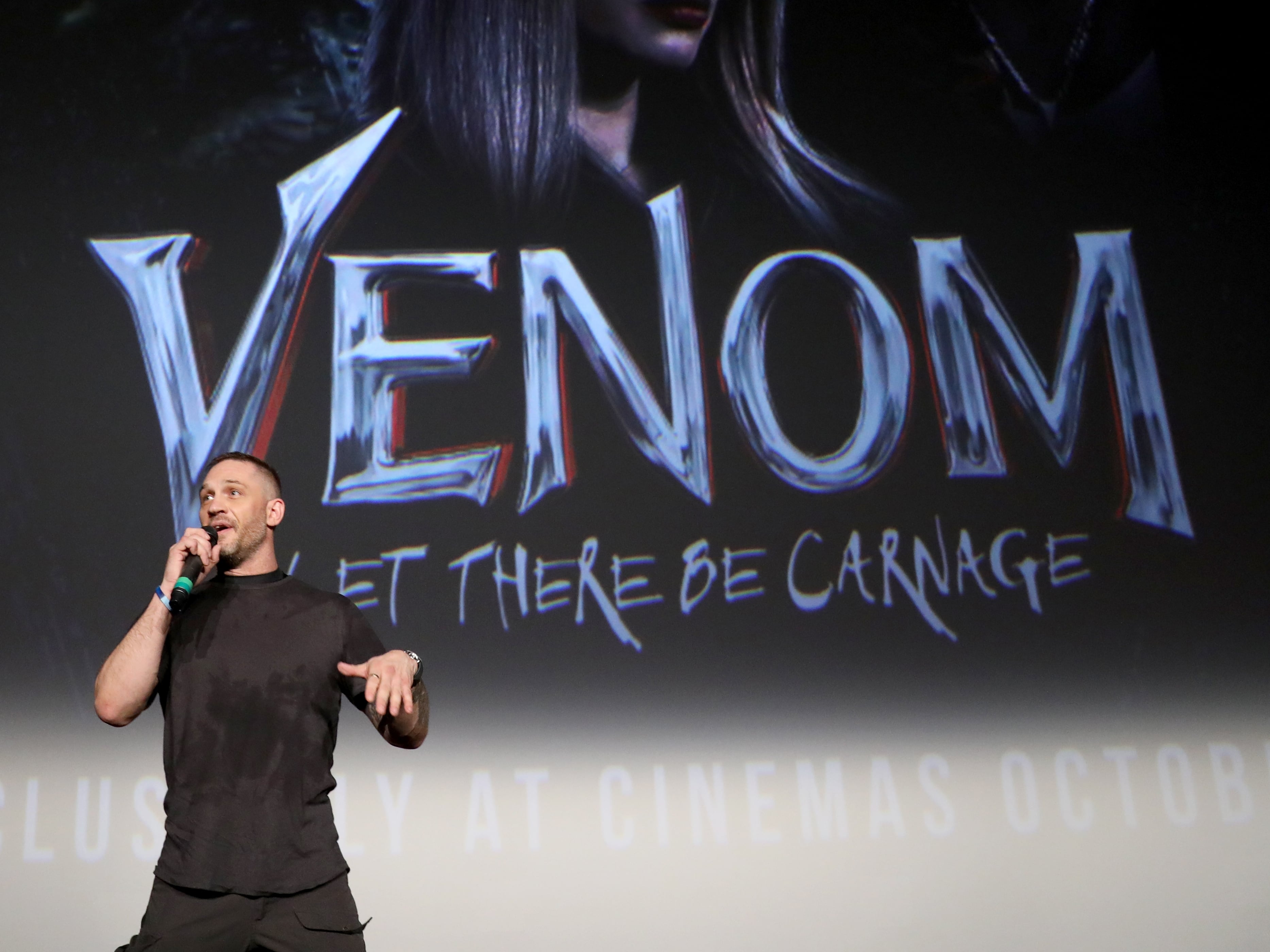 Tom Hardy en un pase para fans de &#039;Venom: Habrá Matanza&#039; en Londres.