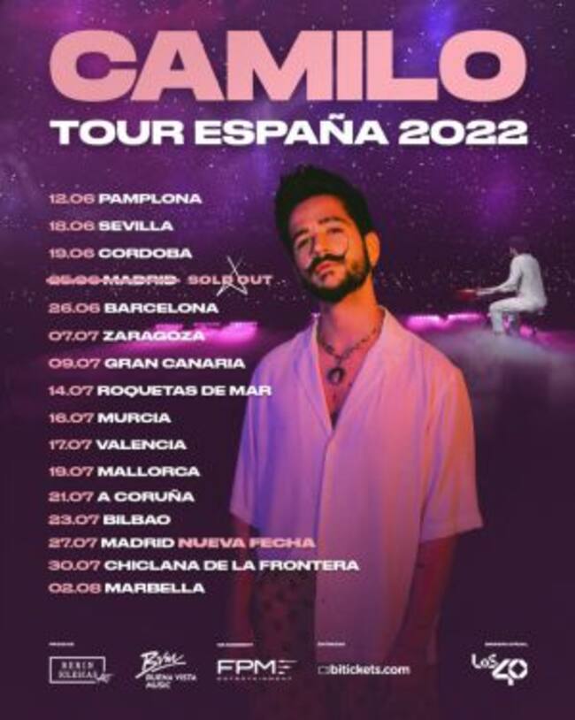 Fechas Camilo Tour España 2022