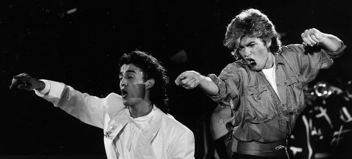 Andrew Ridgeley y George Michael, de Wham!, en concierto en 1984.