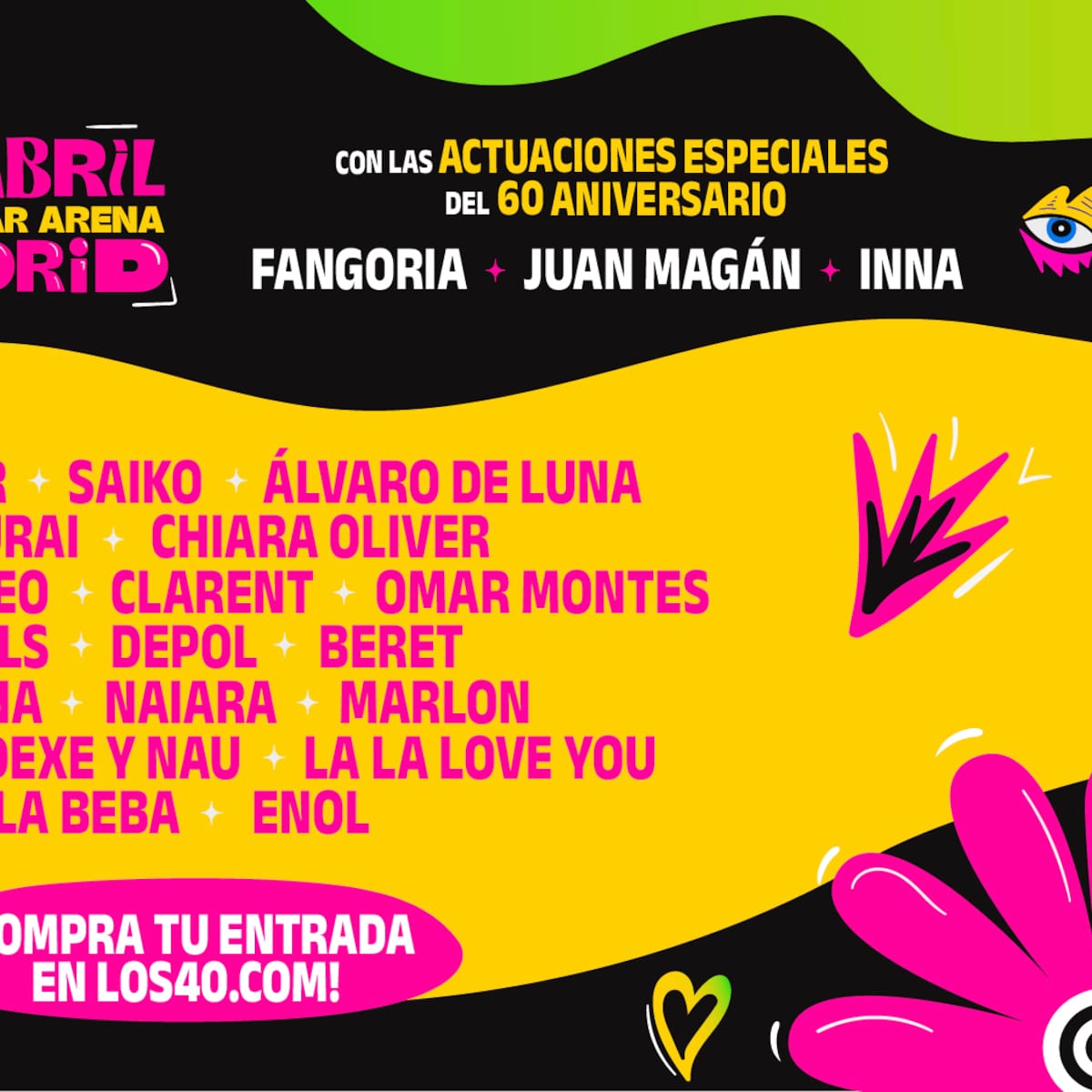 Cartel completo de LOS40 Primavera Pop 2026 en Madrid: Fangoria y Abraham Mateo completan los artistas confirmados