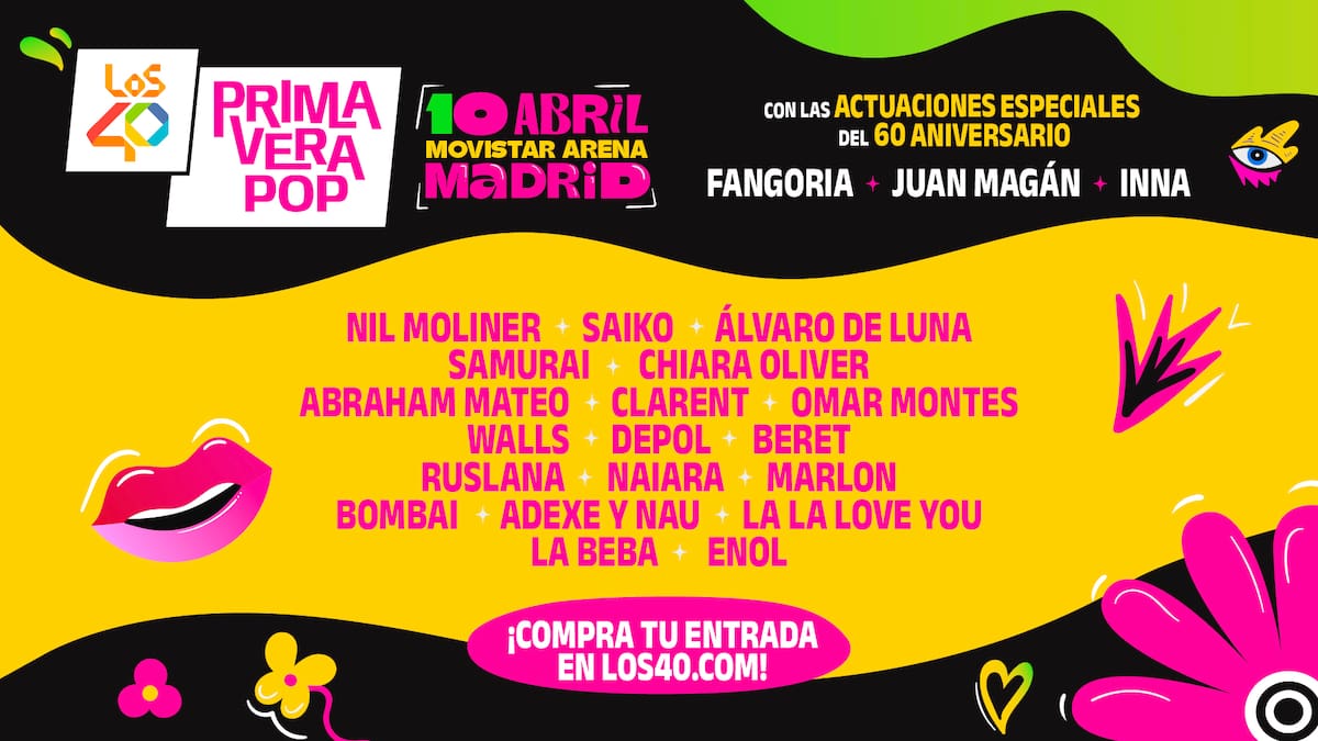 Cartel completo de LOS40 Primavera Pop 2026 en Madrid: Fangoria y Abraham Mateo completan los artistas confirmados