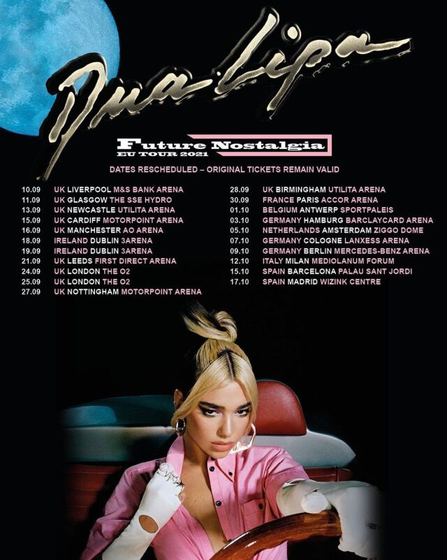 Nuevo carte del &#039;Future Nostalgia Tour&#039;