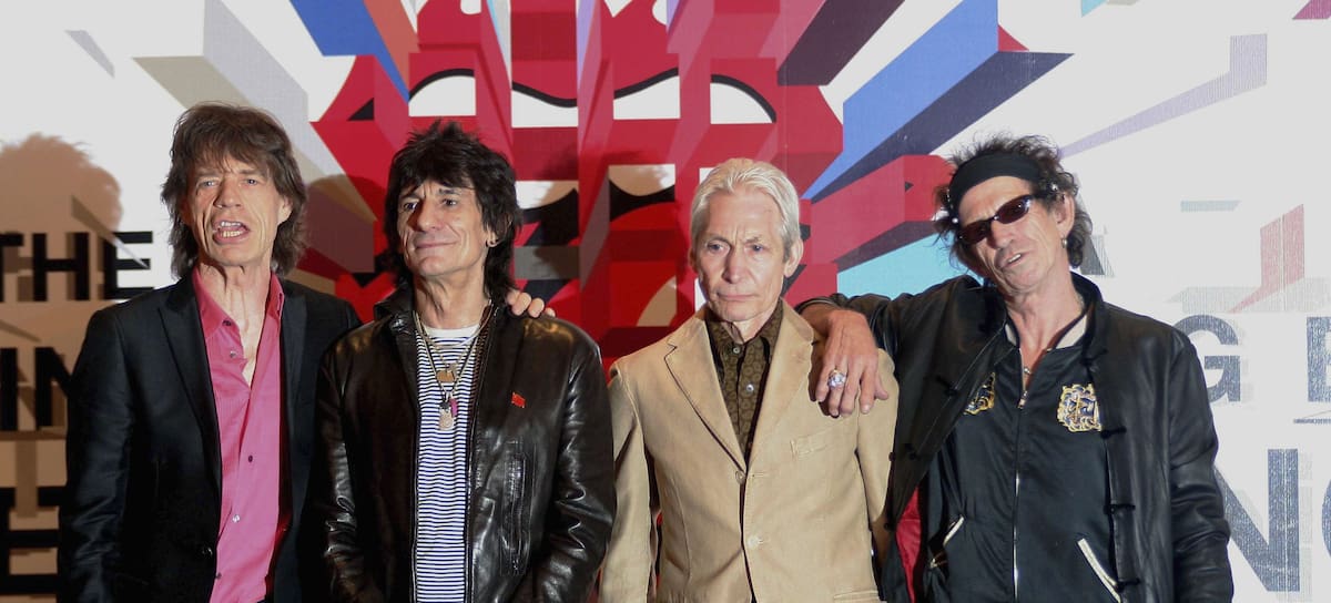 The Rolling Stones, en la rueda de prensa previa a su primer concierto en China, el 8 de abril de 2006.