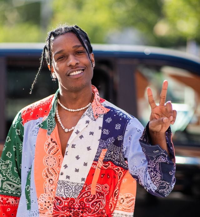 ASAP Rocky en la Fashion Week de París de 2018.