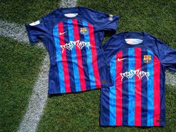 El FC Barcelona lanza una camiseta exclusiva (y carísima) con el logo de 'Motomami' de Rosalía