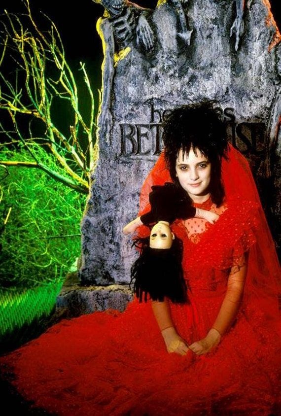 Winona Ryder en Beetlejuice en 1988