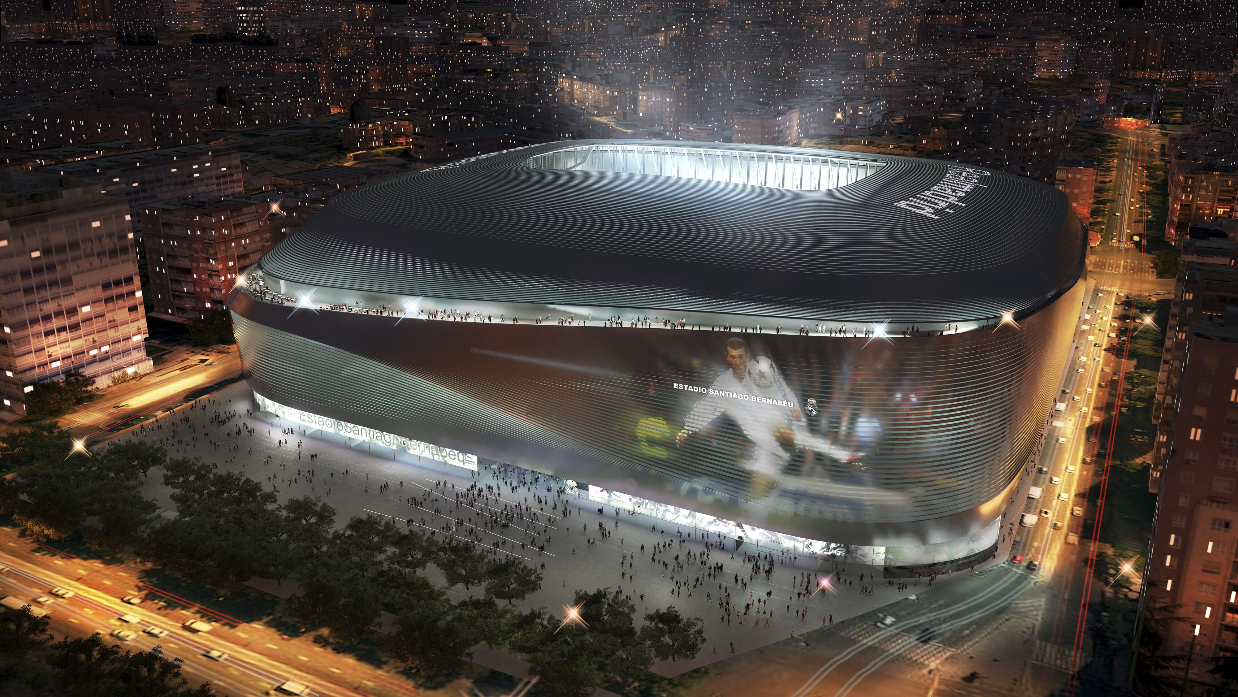 UNSPECIFIED: In this computer-generated artists impression provided by Real Madrid, the winning international tender for the new Benabeu Stadium is shown during the presentation of the tender winners and the project details to build a new football stadium at Estadio Santiago Bernabeu on January 31, 2014 in Madrid, Spain.  (Illustration provided by Real Madrid via Getty Images)