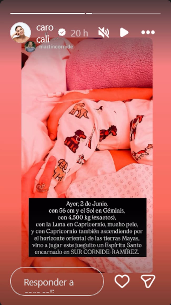 Primera fotografía del bebé de Carolina Ramírez.