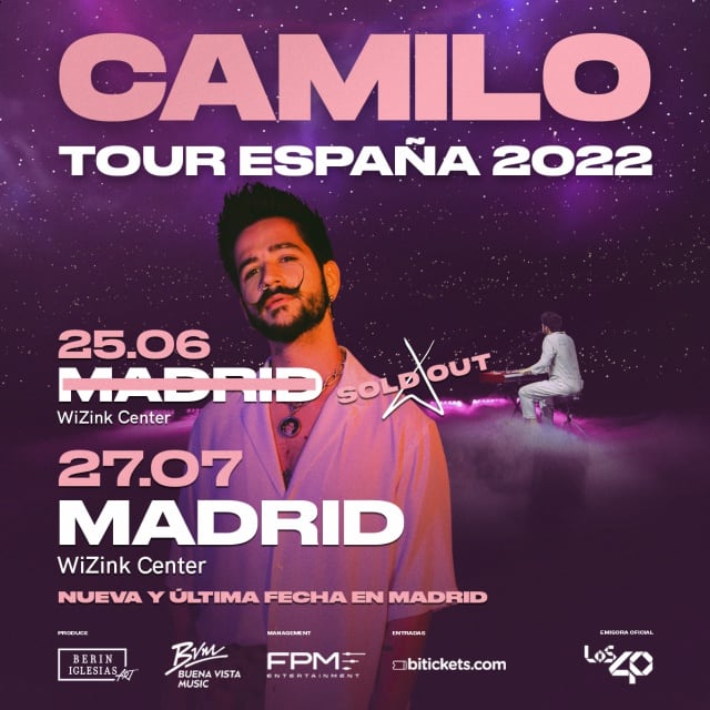 Cartel de la nueva fecha de Camilo en Madrid