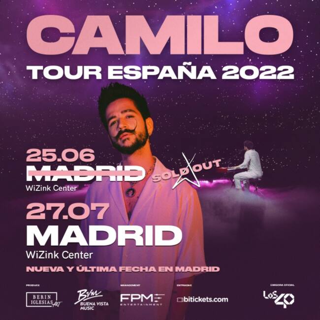 Cartel de la nueva fecha de Camilo en Madrid