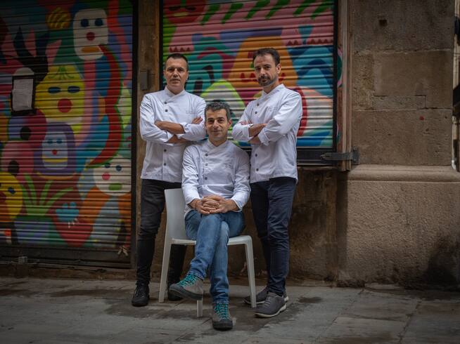 Eduard Xatruch,Oriol Castro yMateu Casañas, chefs del resturante Disfrutar de Barcelona (España).