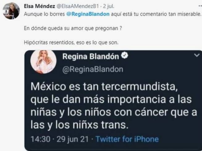 Supuesto tweet de Regina Blandón se hace viral, ella se defiende de la polémica