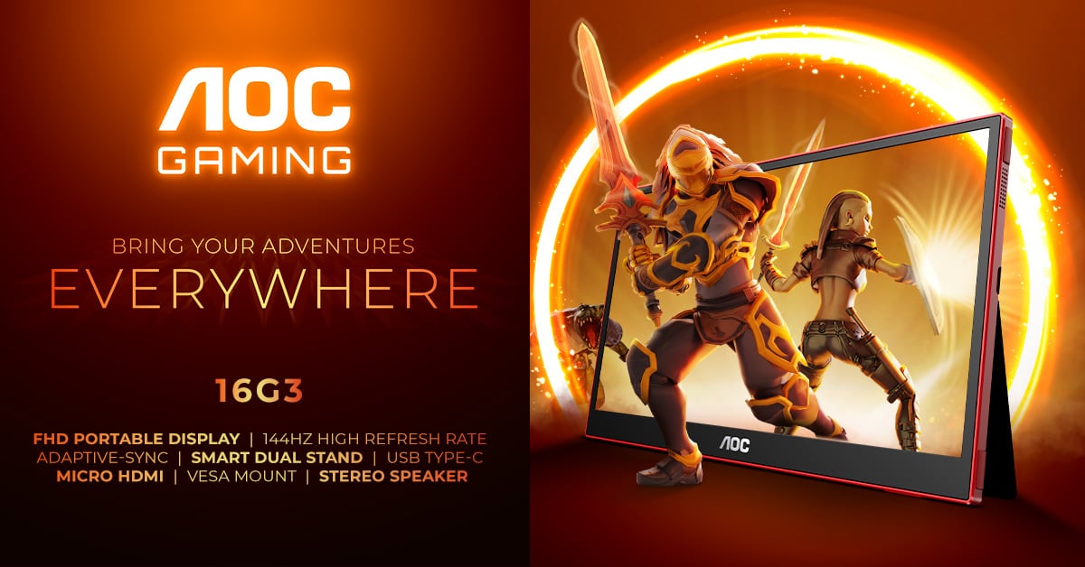 Imagen renderizada de los monitores AOC Gaming