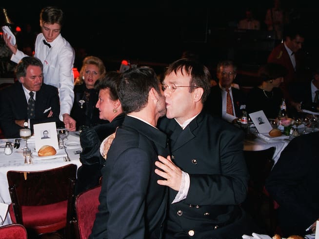 George Michael and Elton John en la Gala Dinner
