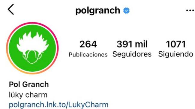 Instagram de Pol Granch antes del 18 de junio