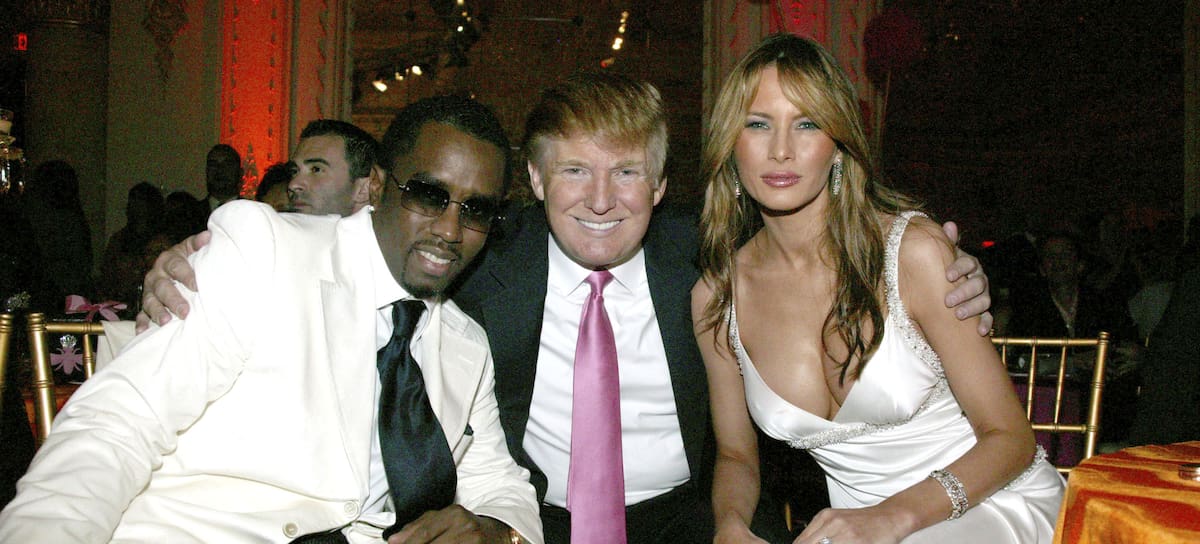 Sean "P. Diddy" Combs, Donald Trump y Melania Trump en 2005.